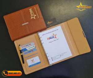 quà tặng sổ da bìa còng