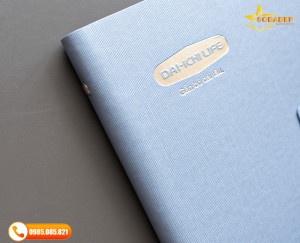 Sổ còng bìa da in logo